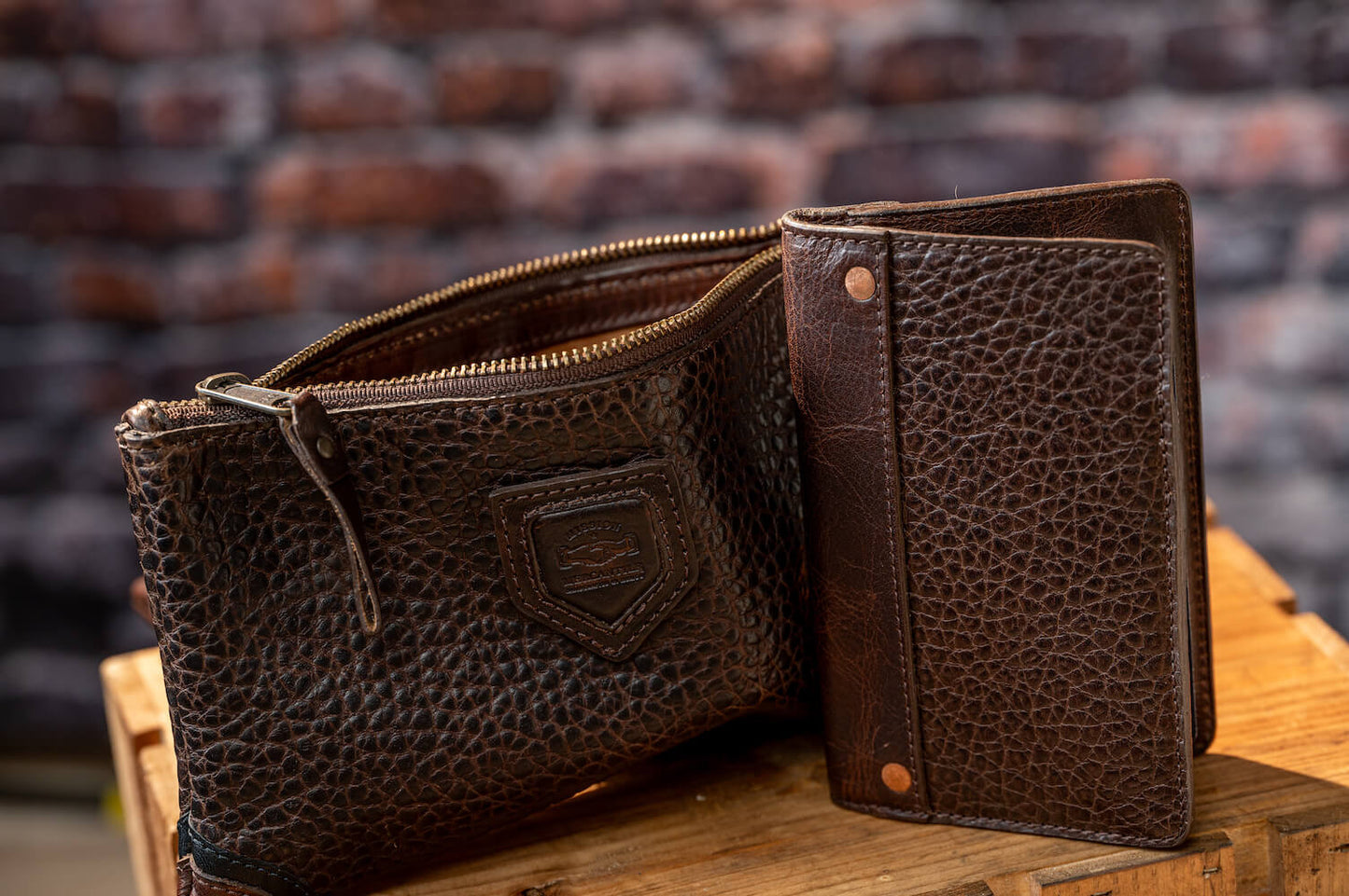 Theodore Leather Zippered Pouch-Accessories > Pouch > Leather-Espresso-Mission Mercantile Leather Goods