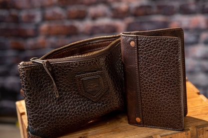 Theodore Leather Zippered Pouch-Accessories > Pouch > Leather-Espresso-Mission Mercantile Leather Goods