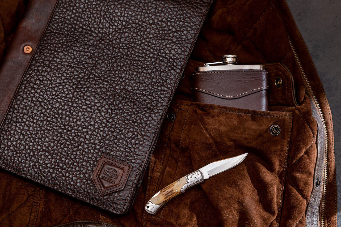 Theodore Leather Padfolio-Accessories > Office & Tech > Leather-Espresso-Mission Mercantile Leather Goods