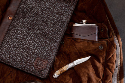 Theodore Leather Padfolio-Accessories > Office & Tech > Leather-Espresso-Mission Mercantile Leather Goods