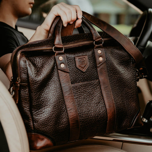 Theodore Leather Briefcase-Bags > Briefcase > Leather-Espresso-Mission Mercantile Leather Goods