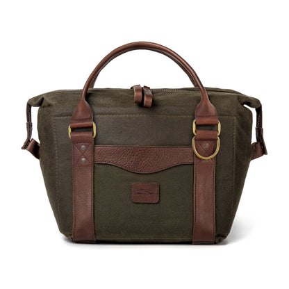 White Wing Waxed Canvas Cooler-Accessories > Beverage Carriers & Coolers > Waxed Canvas-Smoke-Forest-Mission Mercantile Leather Goods