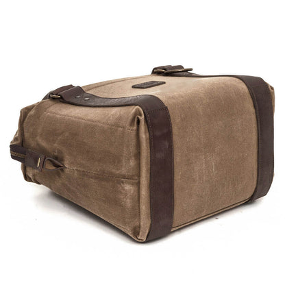 White Wing Waxed Canvas Cooler-Accessories > Beverage Carriers & Coolers > Waxed Canvas-Smoke-Brown-Mission Mercantile Leather Goods