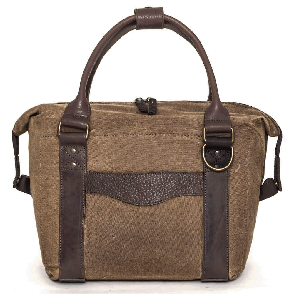 White Wing Waxed Canvas Cooler-Accessories > Beverage Carriers & Coolers > Waxed Canvas-Smoke-Brown-Mission Mercantile Leather Goods