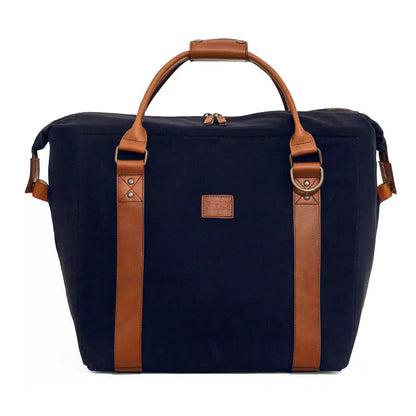 White Wing Waxed Canvas Large Cooler-Accessories > Beverage Carriers & Coolers > Waxed Canvas-Hickory-Navy-Mission Mercantile Leather Goods