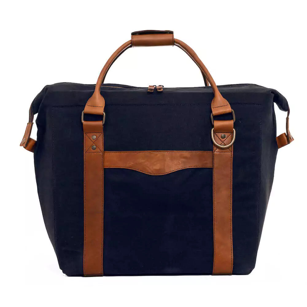 White Wing Waxed Canvas Large Cooler-Accessories > Beverage Carriers & Coolers > Waxed Canvas-Hickory-Navy-Mission Mercantile Leather Goods