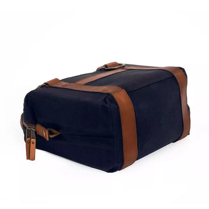 White Wing Waxed Canvas Cooler-Accessories > Beverage Carriers & Coolers > Waxed Canvas-Hickory-Navy-Mission Mercantile Leather Goods