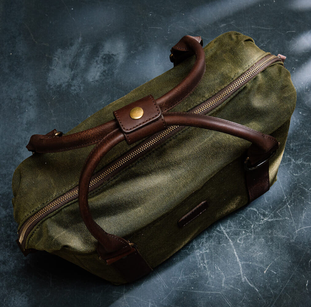White Wing Waxed Canvas Cooler-Accessories > Beverage Carriers & Coolers > Waxed Canvas-Smoke-Forest-Mission Mercantile Leather Goods