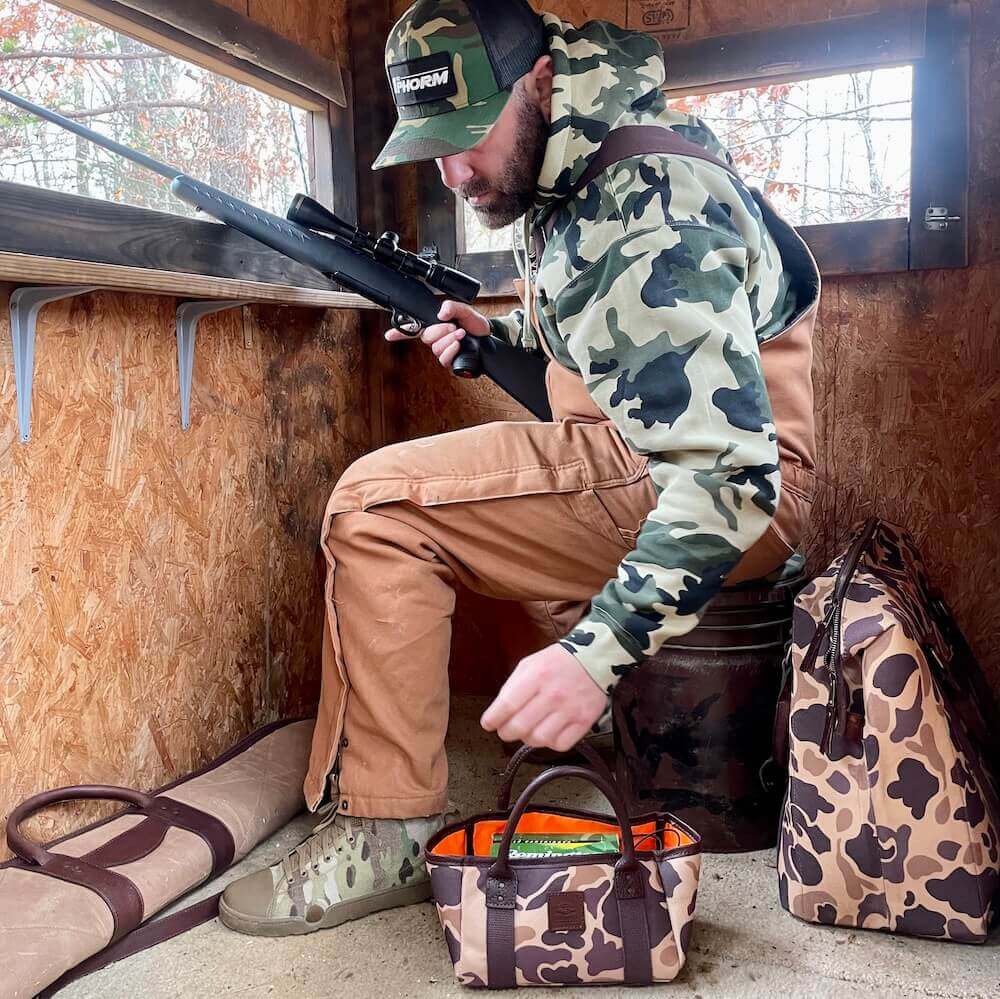 White Wing Waxed Canvas Large Cooler-Accessories > Beverage Carriers & Coolers > Waxed Canvas-Smoke-Vintage-Camo-Mission Mercantile Leather Goods