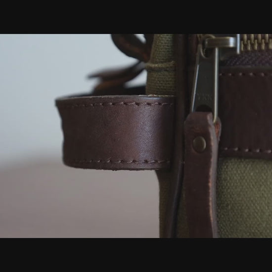 Campaign Waxed Canvas Shave Kit-Bags > Toiletry Bag > Waxed Canvas-Smoke-Brown-Mission Mercantile Leather Goods