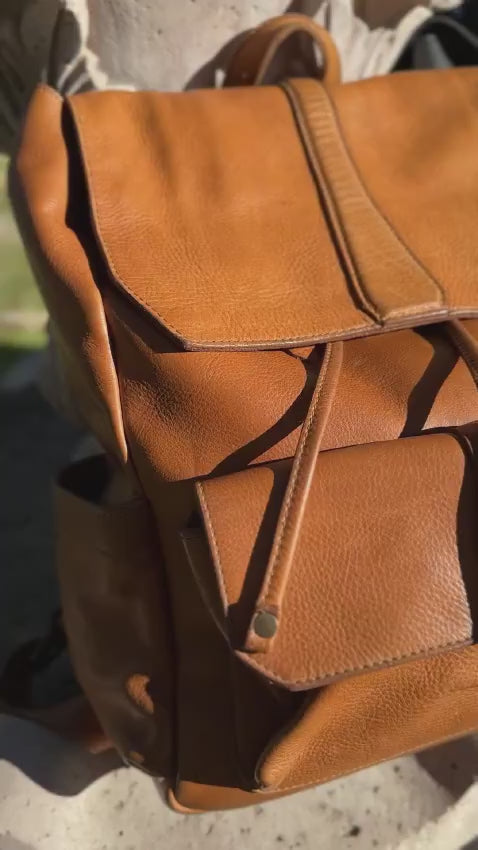 Ellington Leather Backpack-Bags > Backpack > Leather-Bluebonnet-Mission Mercantile Leather Goods