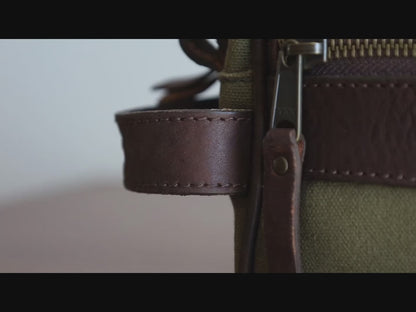 Campaign Waxed Canvas Shave Kit-Bags > Toiletry Bag > Waxed Canvas-Smoke-Forest-Mission Mercantile Leather Goods