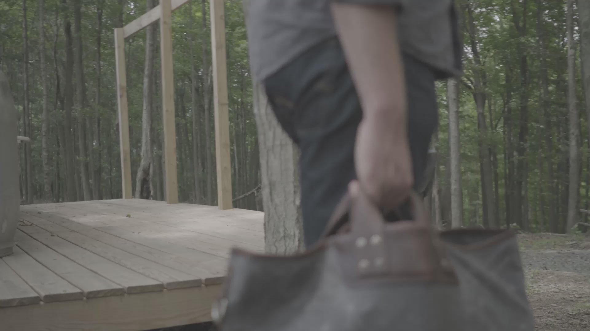 Heritage Waxed Canvas Original Ice Block Tote Bag-Bags > Tote > Waxed Canvas-Smoke-Brown-Mission Mercantile Leather Goods
