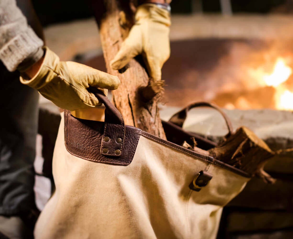 Heritage Waxed Canvas Original Ice Block Tote Bag-Bags > Tote > Waxed Canvas-Smoke-Brown-Mission Mercantile Leather Goods
