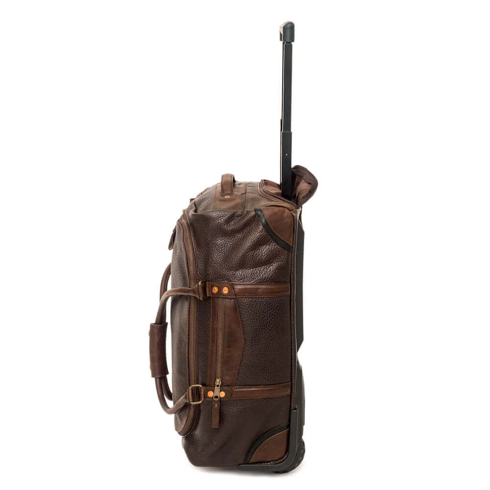 Theodore Leather Rolling Carry-On Duffle Bag-Bags > Duffle Bag > Leather-Mission Mercantile-Espresso-Mission Mercantile Leather Goods