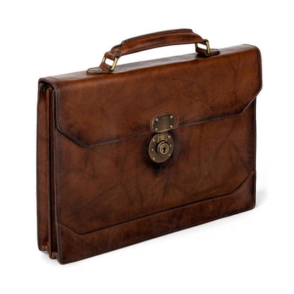 Benjamin Leather Briefcase-Bags > Briefcase > Leather-Hickory-Mission Mercantile Leather Goods