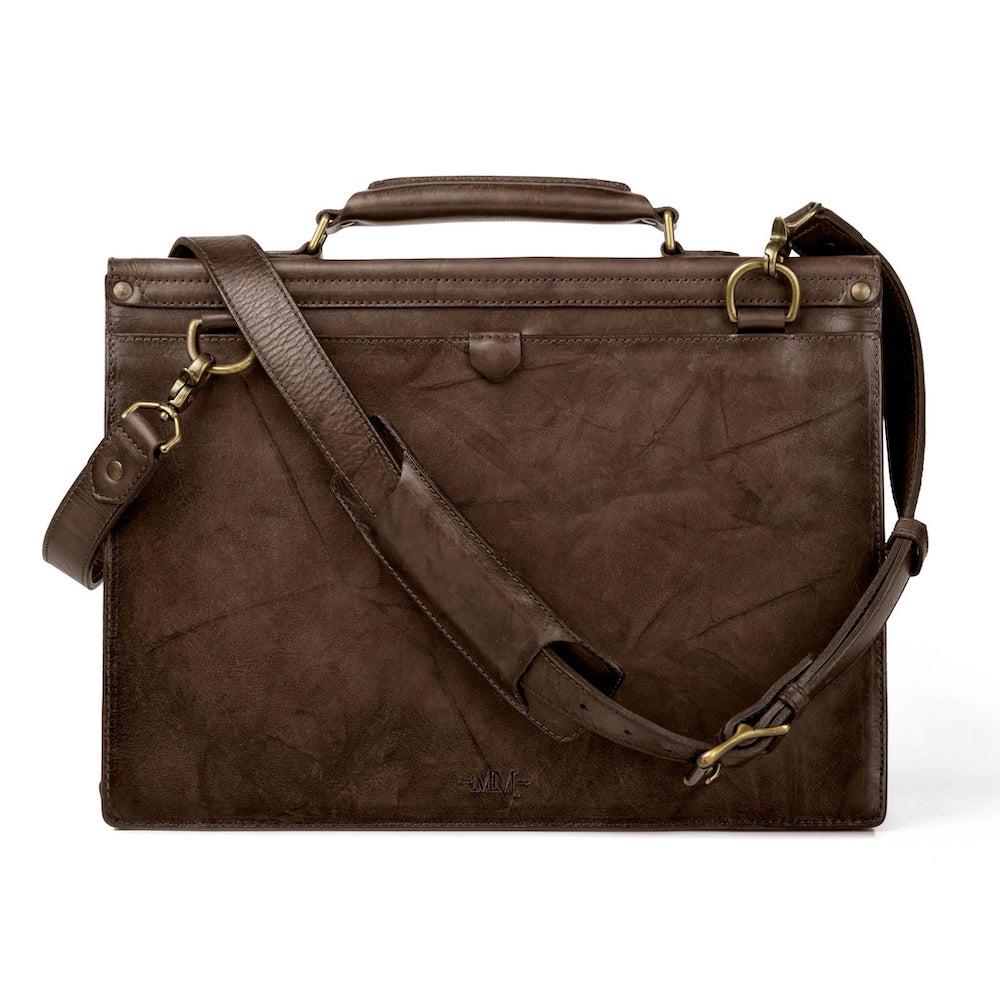Benjamin Leather Briefcase-Bags > Briefcase > Leather-Walnut-Mission Mercantile Leather Goods