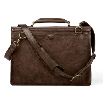 Benjamin Leather Briefcase-Bags > Briefcase > Leather-Walnut-Mission Mercantile Leather Goods