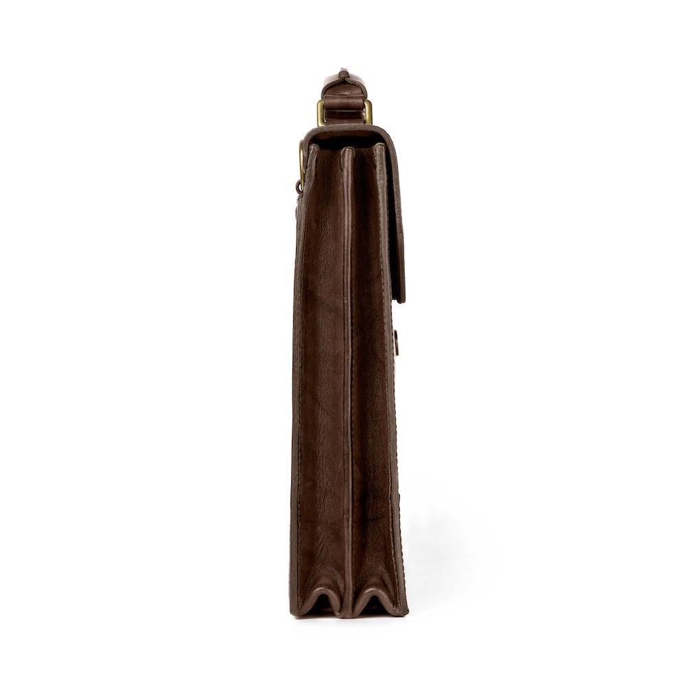 Benjamin Leather Briefcase-Bags > Briefcase > Leather-Walnut-Mission Mercantile Leather Goods