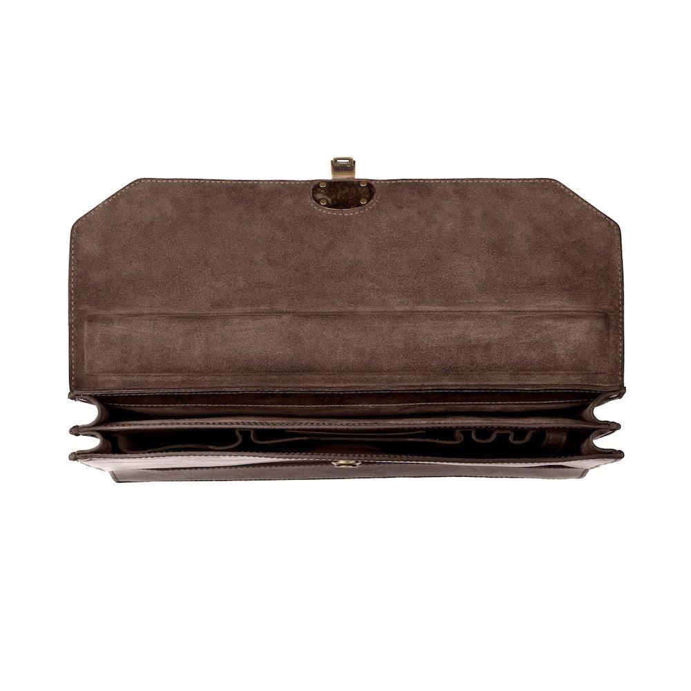 Benjamin Leather Briefcase-Bags > Briefcase > Leather-Walnut-Mission Mercantile Leather Goods