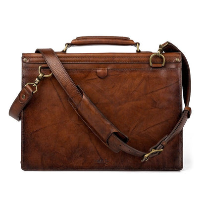 Benjamin Leather Briefcase-Bags > Briefcase > Leather-Hickory-Mission Mercantile Leather Goods