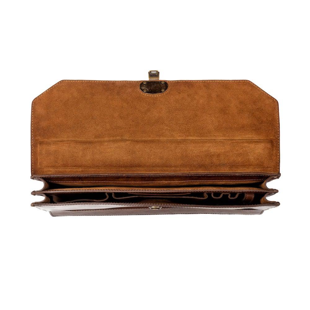 Benjamin Leather Briefcase-Bags > Briefcase > Leather-Hickory-Mission Mercantile Leather Goods