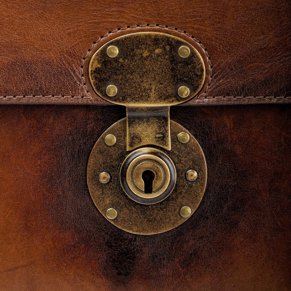 Benjamin Leather Briefcase-Bags > Briefcase > Leather-Hickory-Mission Mercantile Leather Goods