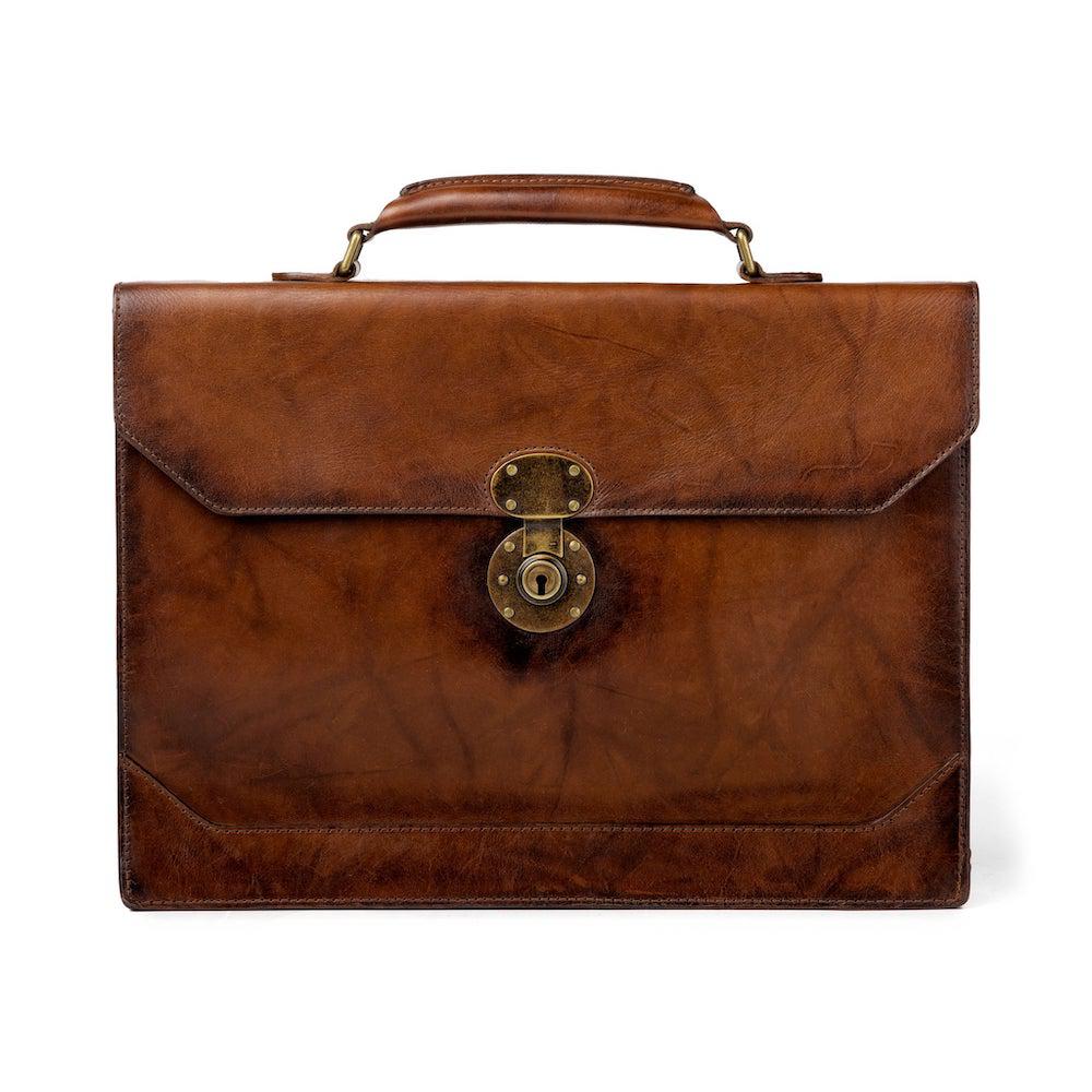 Benjamin Leather Briefcase-Bags > Briefcase > Leather-Hickory-Mission Mercantile Leather Goods