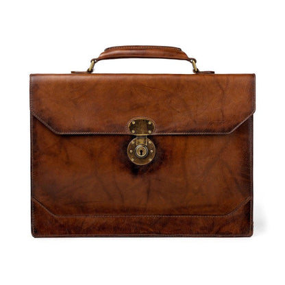 Benjamin Leather Briefcase-Bags > Briefcase > Leather-Hickory-Mission Mercantile Leather Goods