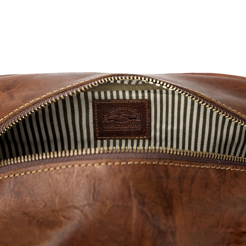 Benjamin Leather Wash Bag-Bags > Toiletry Bag > Leather-Hickory-Mission Mercantile Leather Goods