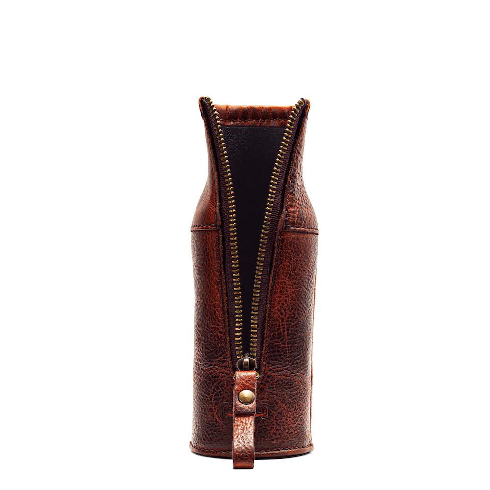 Campaign Leather Bottle Koozie-Accessories > Beverage Carriers & Coolers > Leather-Whiskey-None-Mission Mercantile Leather Goods