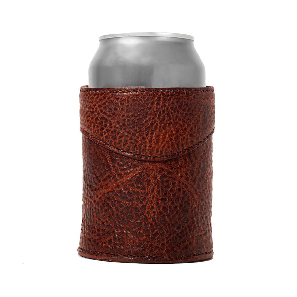 Campaign Leather Can Koozie-Accessories > Beverage Carriers & Coolers > Leather-Whiskey-None-Mission Mercantile Leather Goods