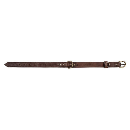 Campaign Leather Dog Collar-Hunting & Outdoor > Pet Collar & Leash > Leather-Smoke-Mission Mercantile Leather Goods