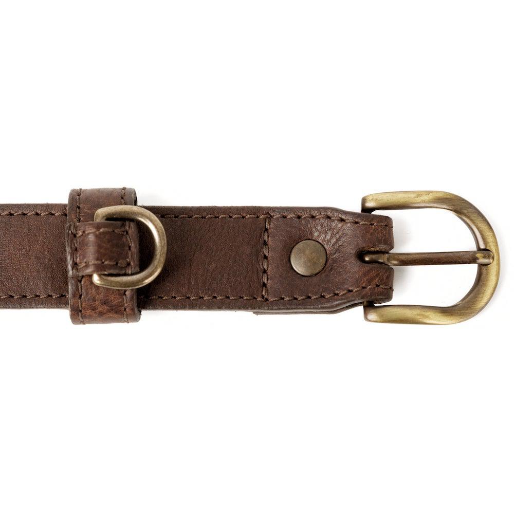 Campaign Leather Dog Collar-Hunting & Outdoor > Pet Collar & Leash > Leather-Smoke-Mission Mercantile Leather Goods