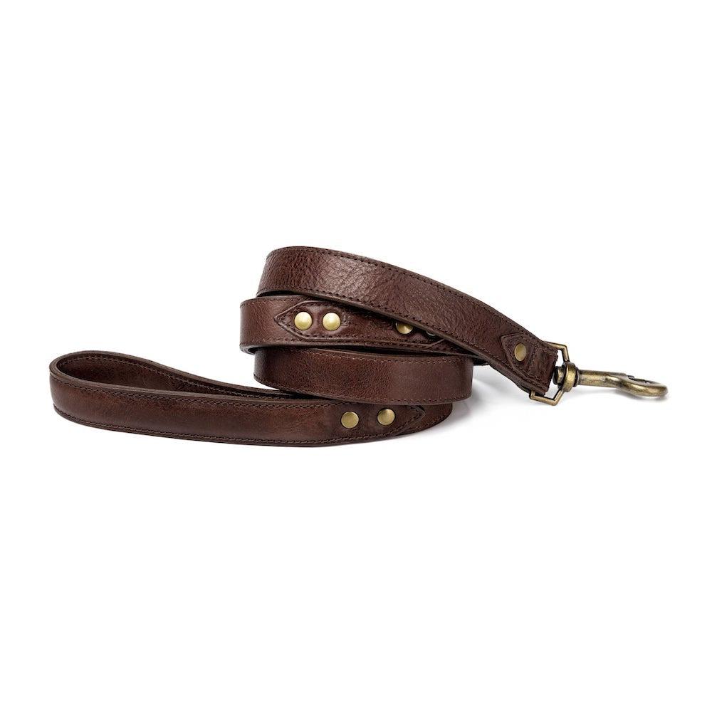 Campaign Leather Dog Leash-Hunting & Outdoor > Pet Collar & Leash > Leather-Smoke-Mission Mercantile Leather Goods
