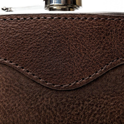 Campaign Leather Flask-Accessories > Beverage Carriers & Coolers > Leather-Smoke-Mission Mercantile Leather Goods