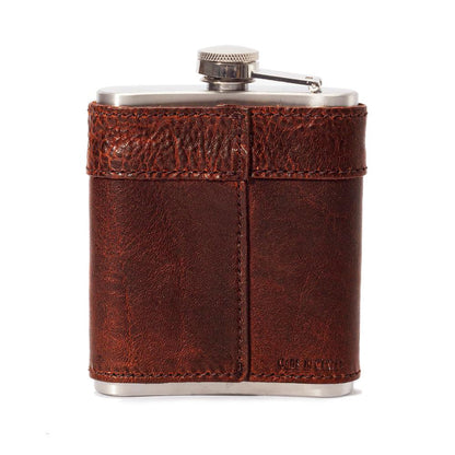 Campaign Leather Flask-Accessories > Beverage Carriers & Coolers > Leather-Whiskey-Mission Mercantile Leather Goods