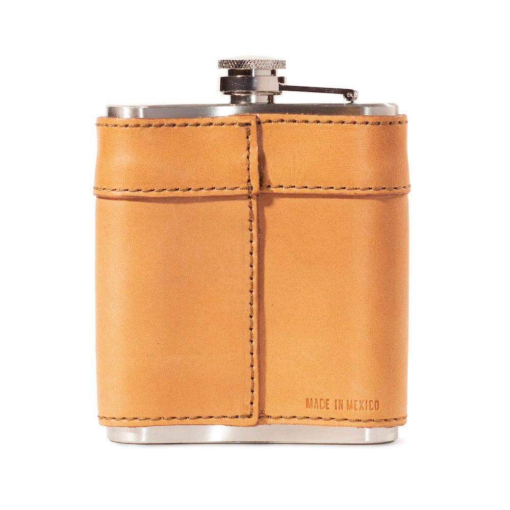 Campaign Leather Flask-Accessories > Beverage Carriers & Coolers > Leather-Saddle-Mission Mercantile Leather Goods