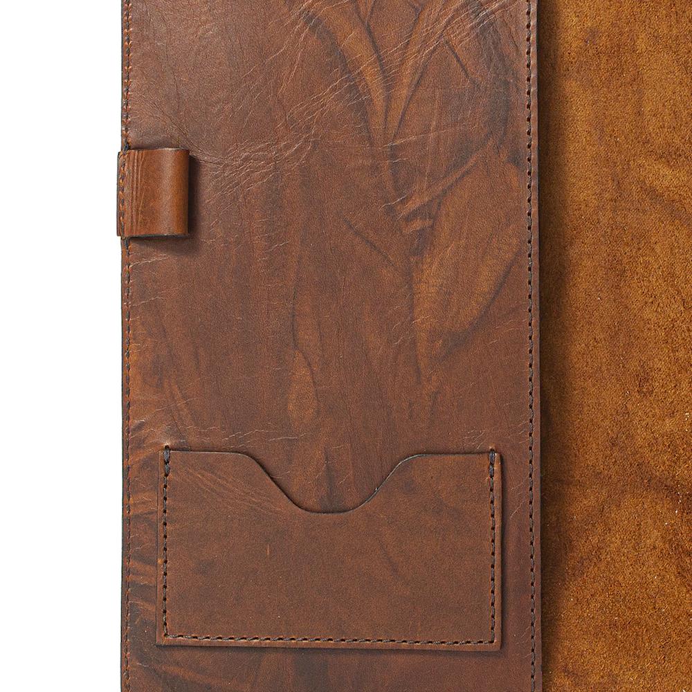 Campaign Leather Journal Cover-Accessories > Office & Tech > Leather-Hickory-None-Mission Mercantile Leather Goods