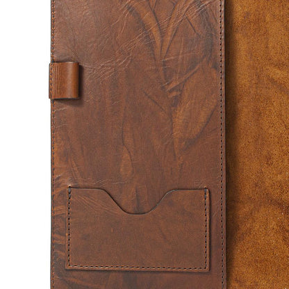 Campaign Leather Journal Cover-Accessories > Office & Tech > Leather-Hickory-None-Mission Mercantile Leather Goods
