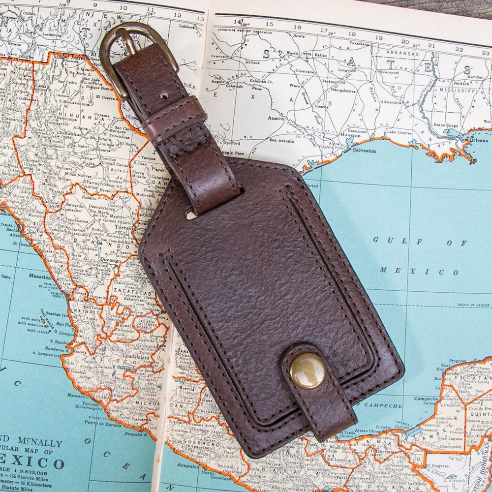 Campaign Leather Luggage Tag-Accessories > Luggage > Leather-Smoke-Mission Mercantile Leather Goods