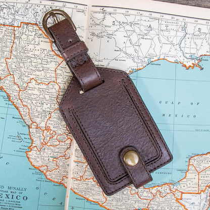 Campaign Leather Luggage Tag-Accessories > Luggage > Leather-Smoke-Mission Mercantile Leather Goods