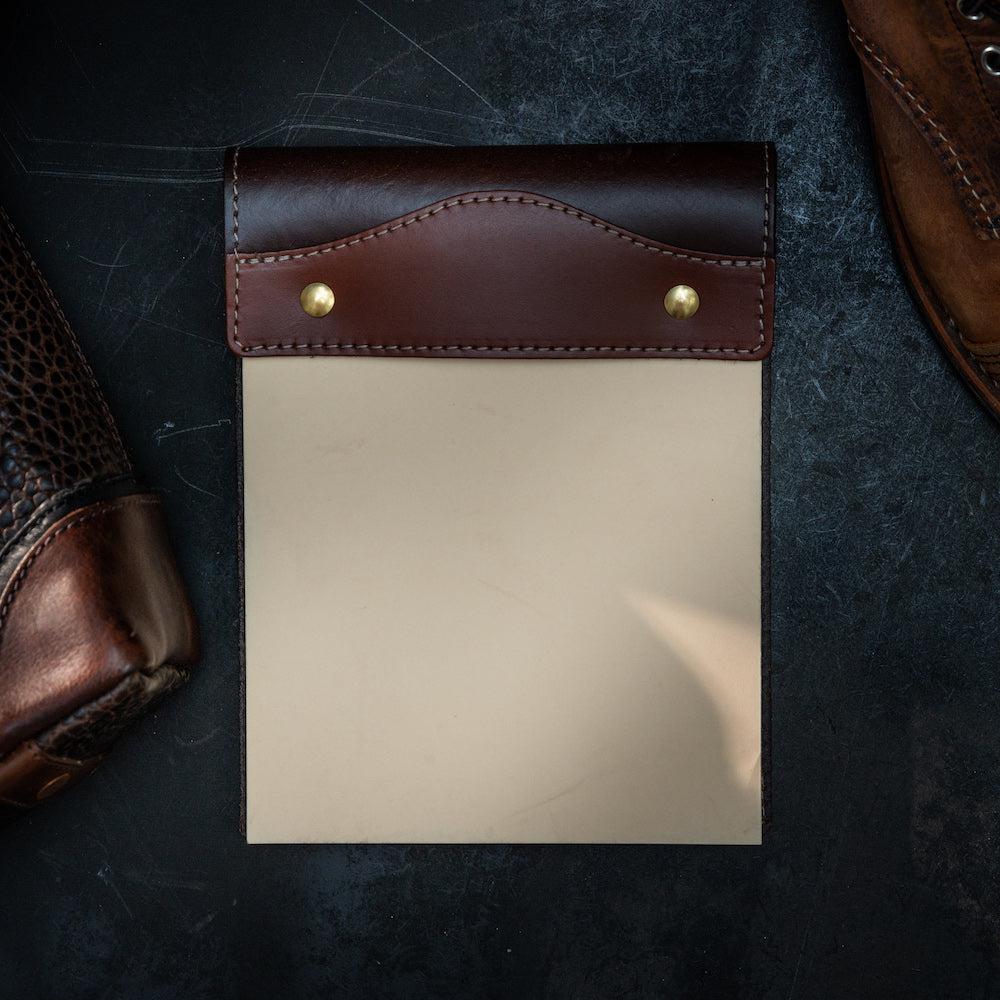 Campaign Leather Notepad with Refill-Accessories > Office & Tech > Leather-Smoke and Chestnut-Mission Mercantile Leather Goods