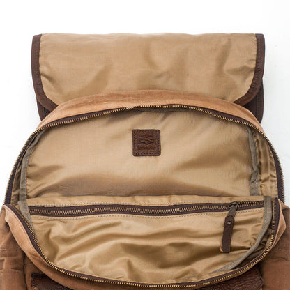 Campaign Waxed Canvas Leather Backpack-Bags > Backpack > Waxed Canvas-Smoke-Brown-Mission Mercantile Leather Goods