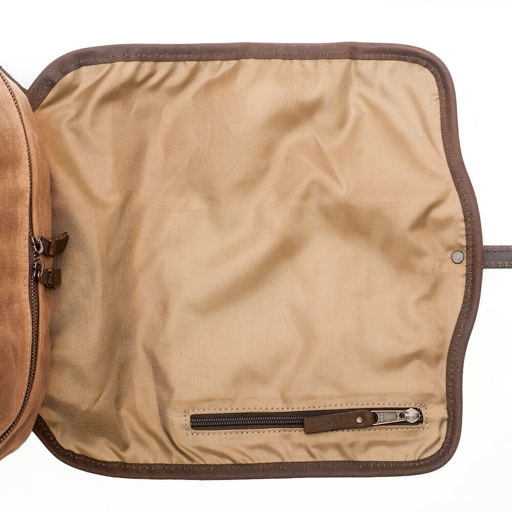 Campaign Waxed Canvas Leather Backpack-Bags > Backpack > Waxed Canvas-Smoke-Brown-Mission Mercantile Leather Goods
