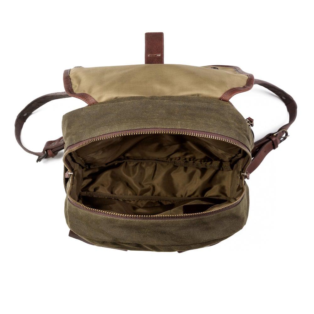 Campaign Waxed Canvas Leather Backpack-Bags > Backpack > Waxed Canvas-Smoke-Forest-Mission Mercantile Leather Goods