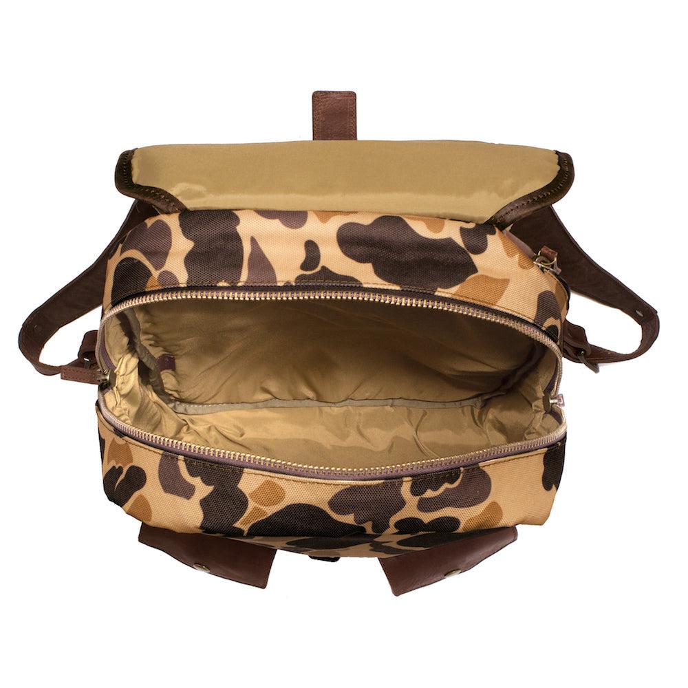 Campaign Waxed Canvas Leather Backpack-Bags > Backpack > Waxed Canvas-Smoke-Vintage Camo-Mission Mercantile Leather Goods