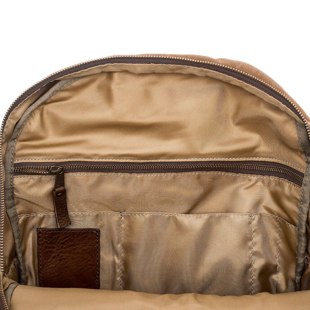 Campaign Waxed Canvas Leather Backpack-Bags > Backpack > Waxed Canvas-Smoke-Brown-Mission Mercantile Leather Goods