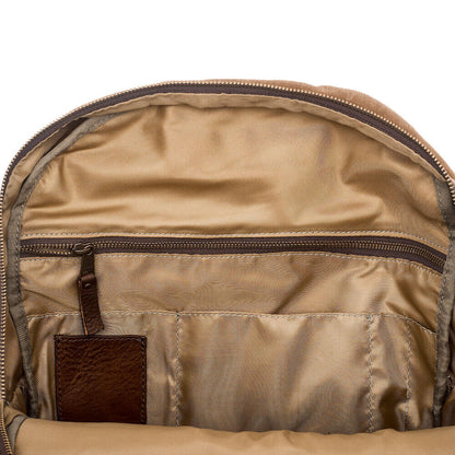 Campaign Waxed Canvas Leather Backpack-Bags > Backpack > Waxed Canvas-Smoke-Vintage Camo-Mission Mercantile Leather Goods