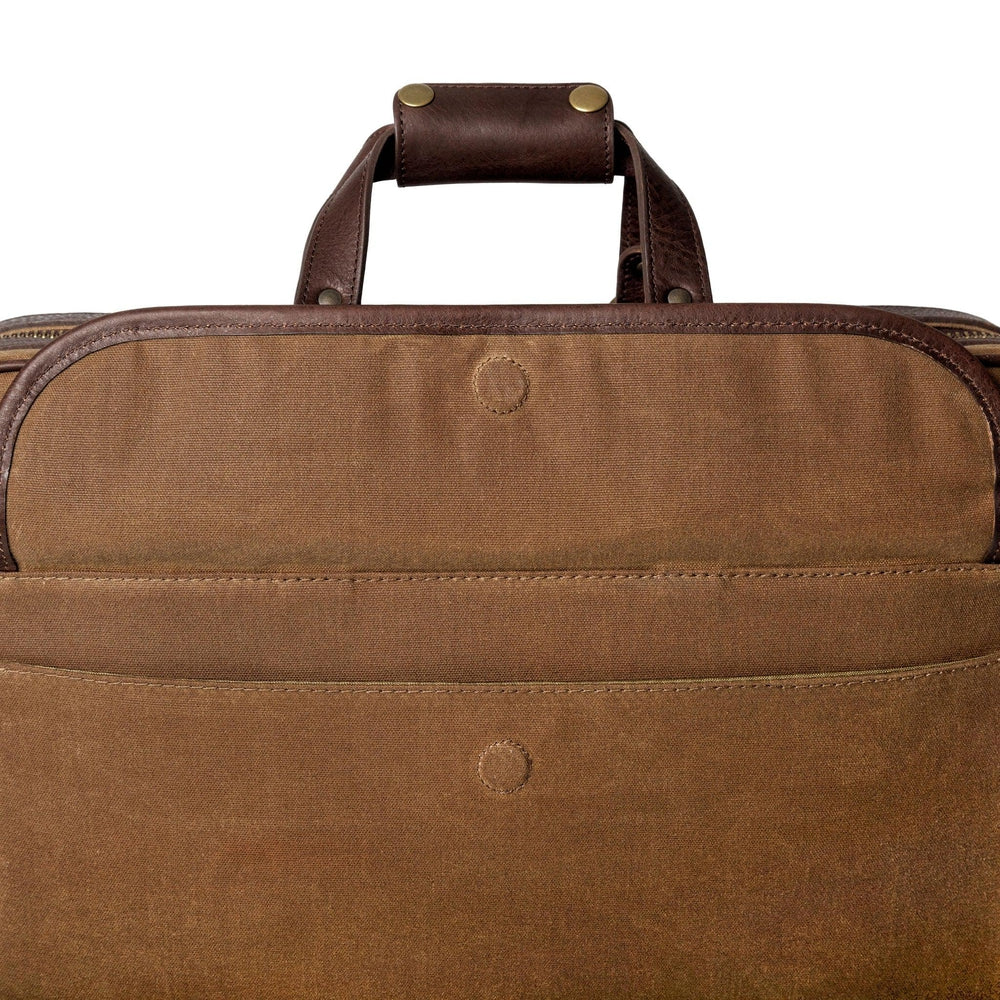 Campaign Waxed Canvas Briefcase-Bags > Briefcase > Waxed Canvas-Smoke-Brown-Mission Mercantile Leather Goods